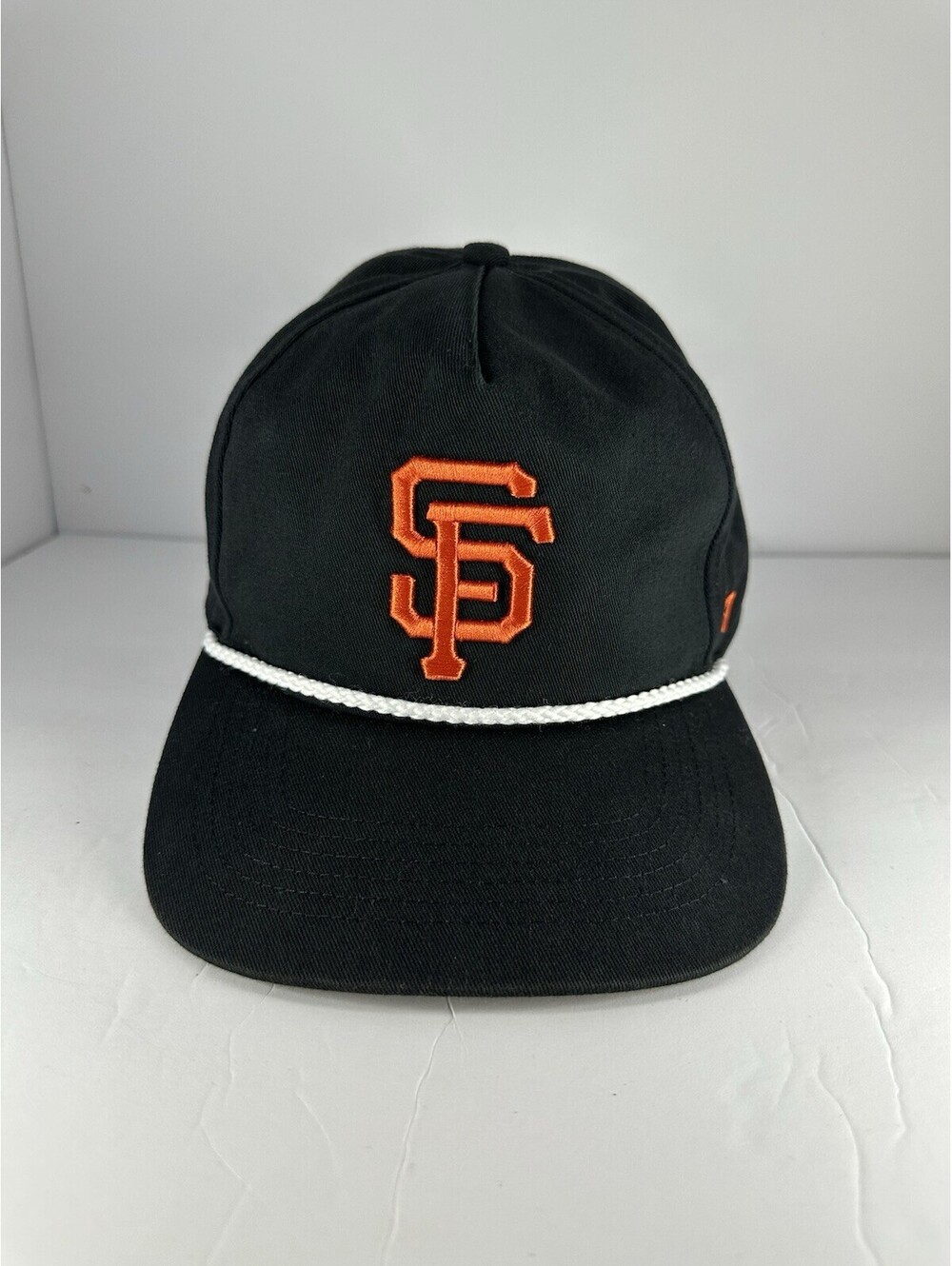fortyseven brand sf giants snapback hat, black and orange